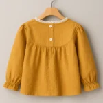 شومیز نخی آستین بلند کد ۱۰۳ بچه‌های خاص - لباس دخترانه نخی زرد