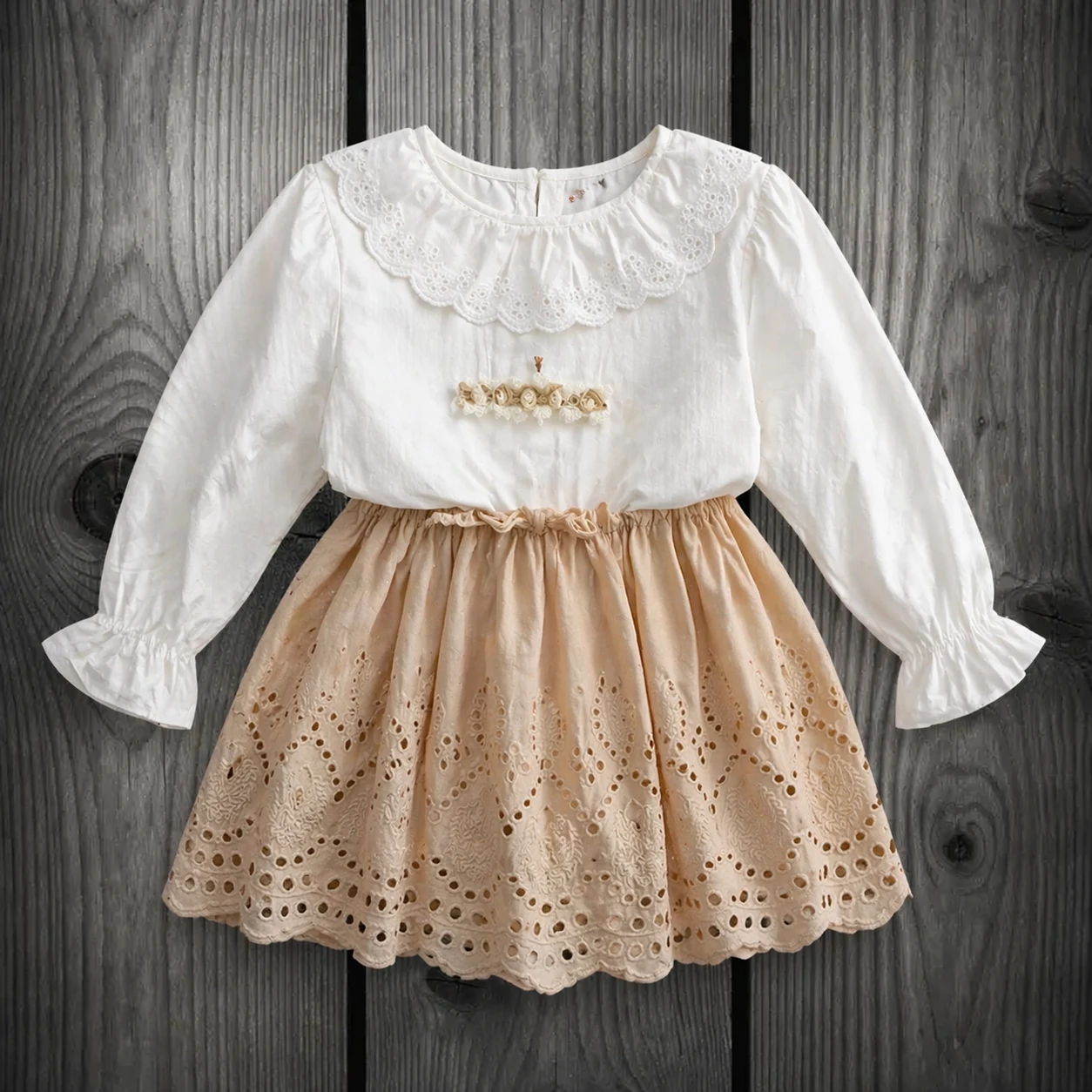 girls-blouse-lace-skirt-set 1024 تصویر ست بلوز دخترانه و دامن گیپوری شیک کودک مناسب مهمانی و استایل مجلسی بچگانه